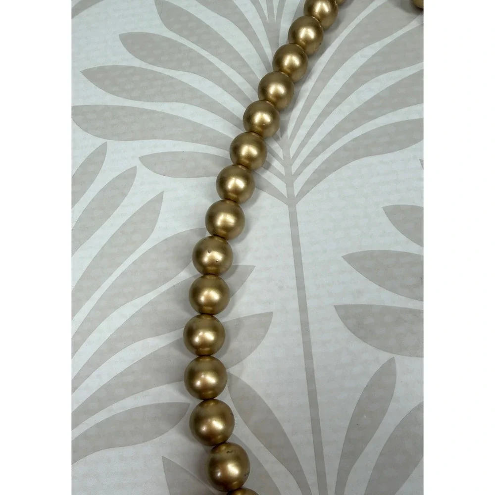 Richelieu Vintage Gold Faux Pearl Strand Necklace Choker Clasp 18 Inch 60s